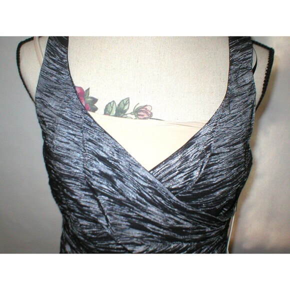 New Womens 10 Calvin Klein Dress Dark Gray Steel Ruched Party Date Work Office - Picture 2 of 5